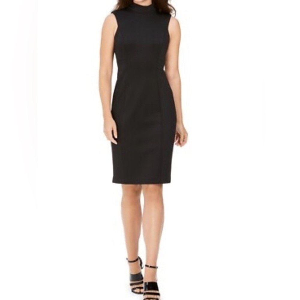 Express Black Sheath Midi Dress Scoop Neck Sleeveless Size M